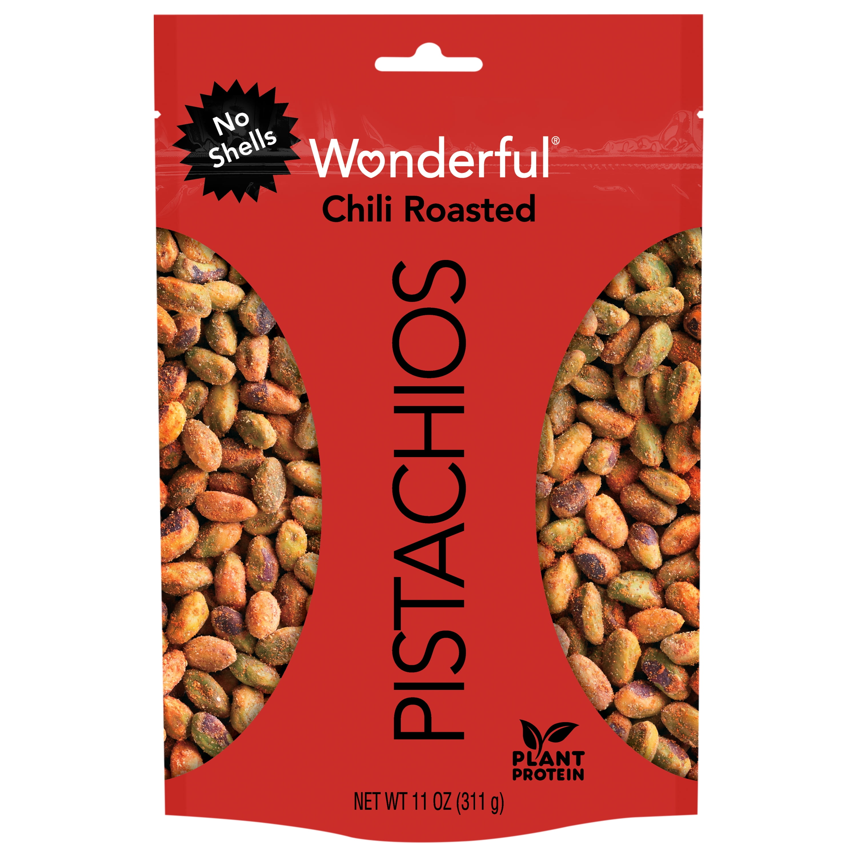 Wonderful Pistachios No Shells Chili Roasted Resealable Pouch, 11 Oz