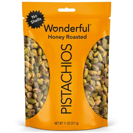 Wonderful Pistachios No Shells Honey Roasted Nuts, 11 Ounce Bag