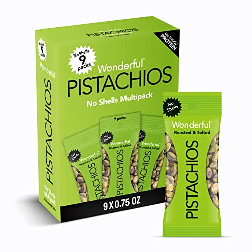 Wonderful Pistachios No Shells, Roasted & Salted Nuts, 0.75 Ounce Bags