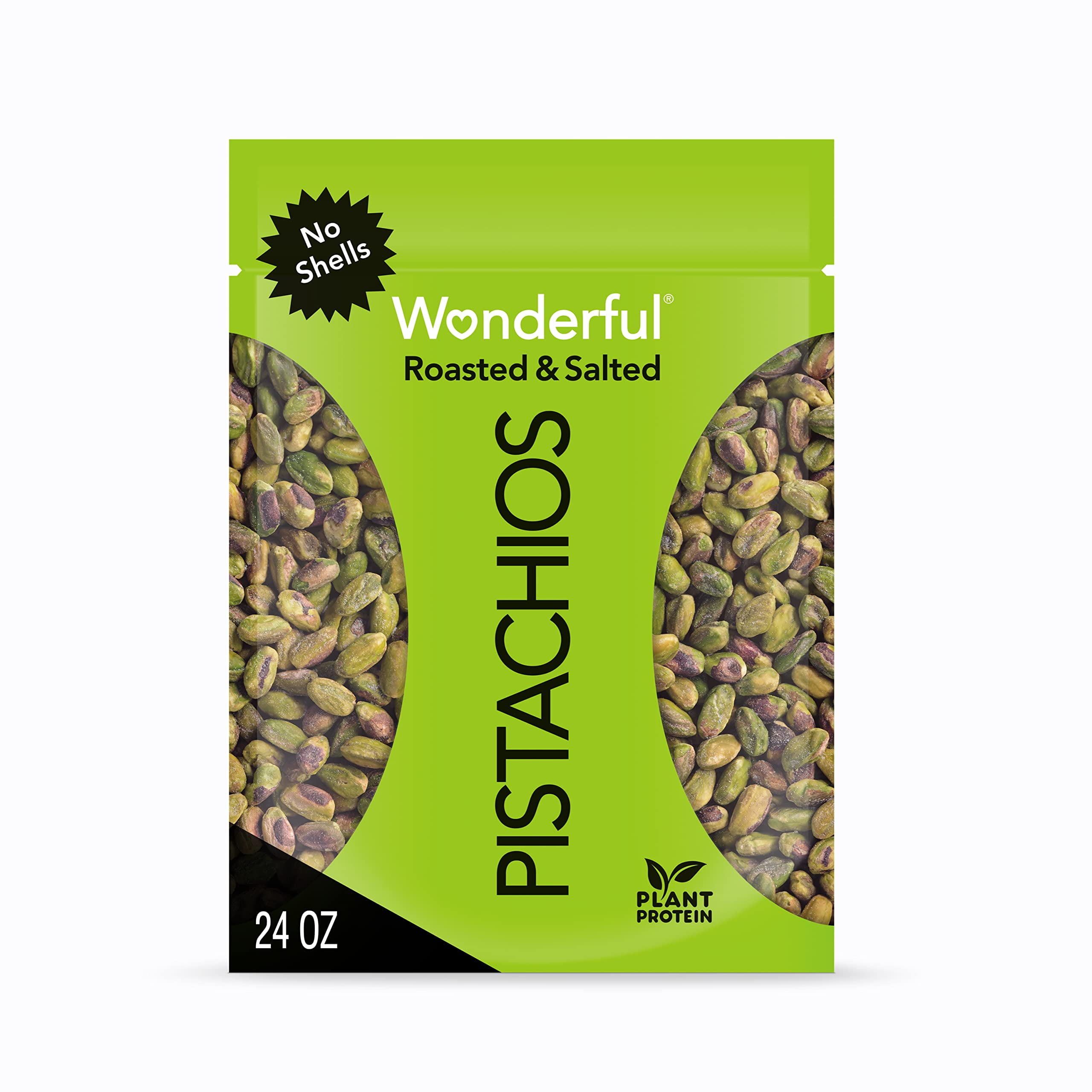 Wonderful Pistachios, No Shells, Roasted & Salted Nuts, 24 Ounce
