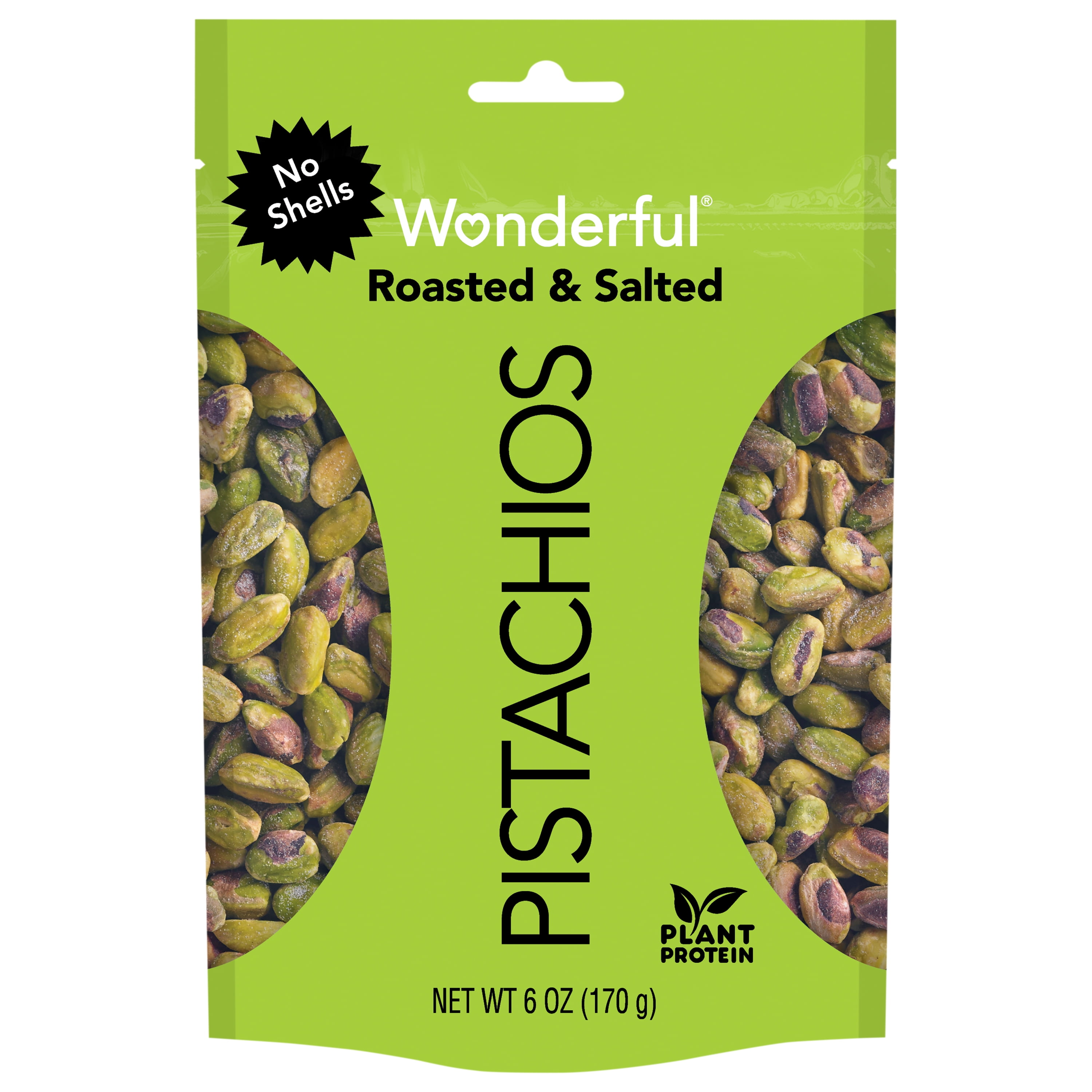 Wonderful Pistachios No Shells Roasted & Salted Nuts, 6 Ounce Resealable Bag