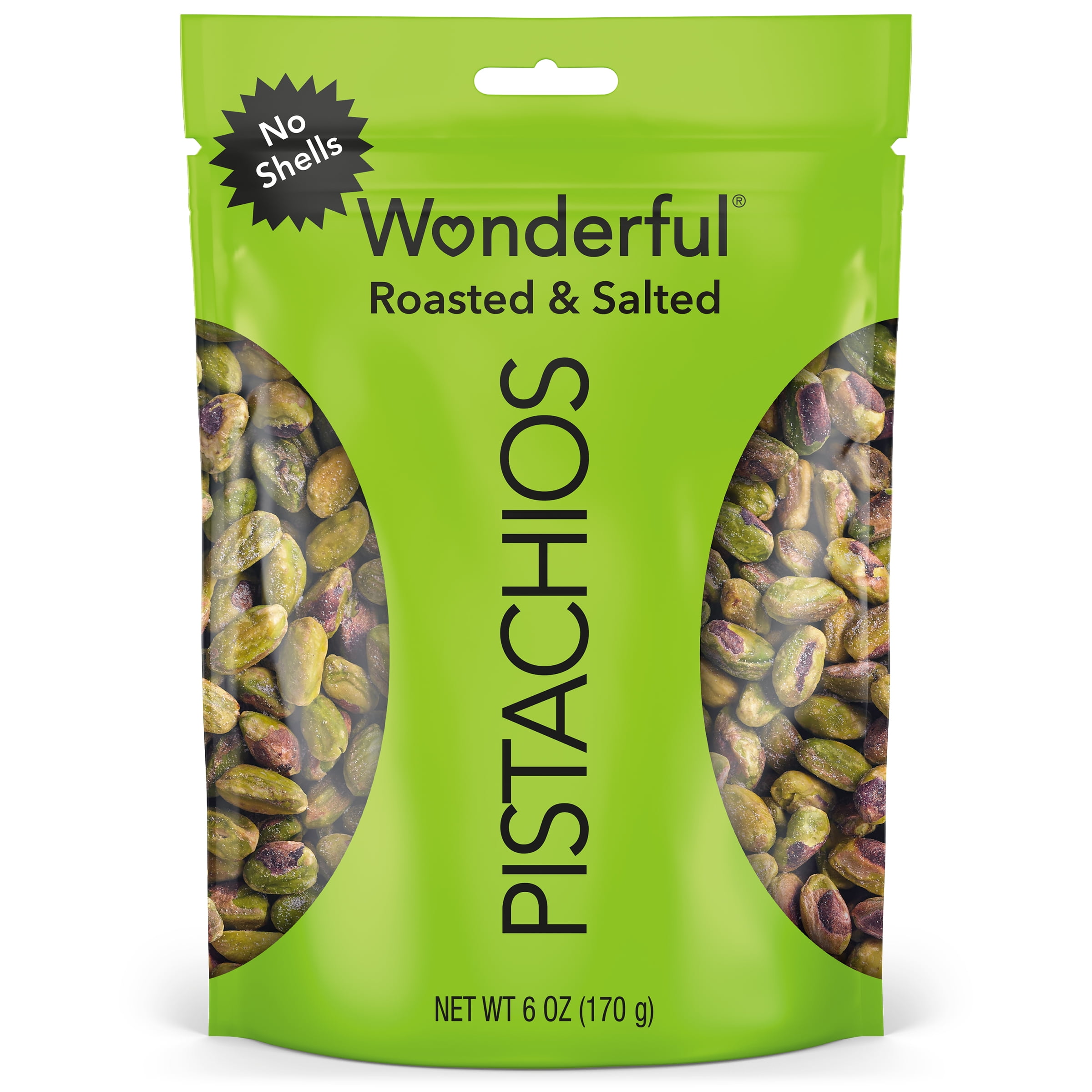 Wonderful Pistachios No Shells Roasted & Salted Nuts, 6 Ounce Bag