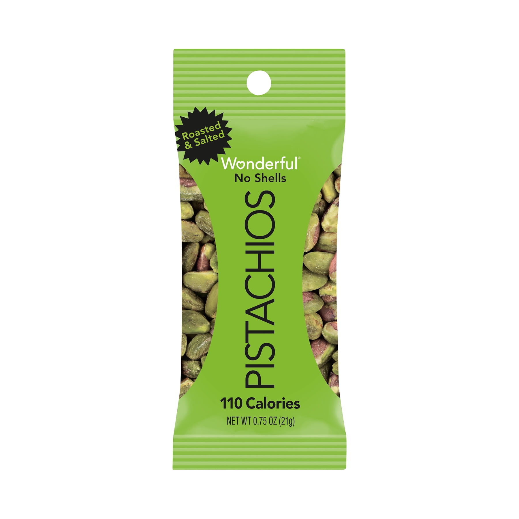 Wonderful Pistachios, No Shells, Roasted and Salted, 0.75 Ounce Bag (Pack of 96), 0.75 OZ