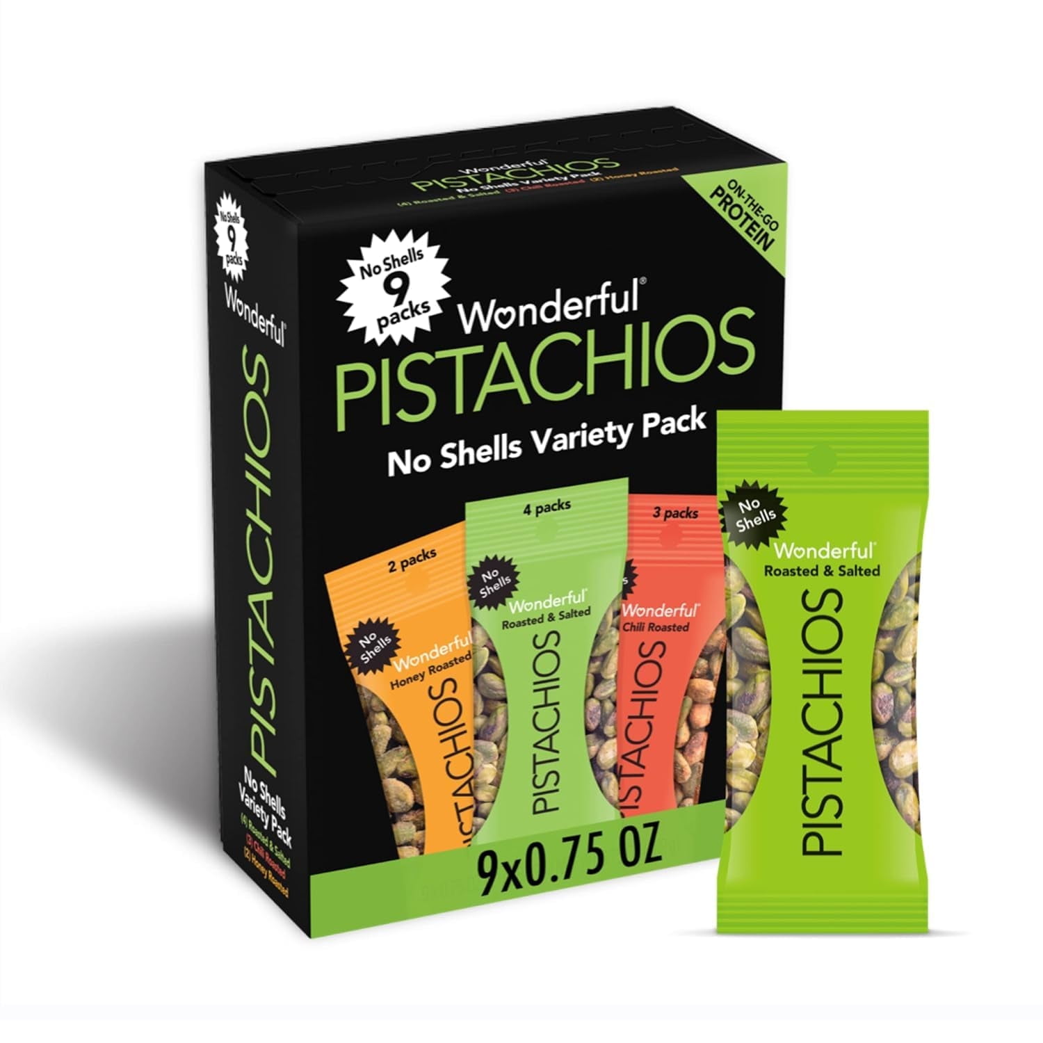 Wonderful Pistachios No Shells, STF9 3 Flavors Mixed Variety Roasted