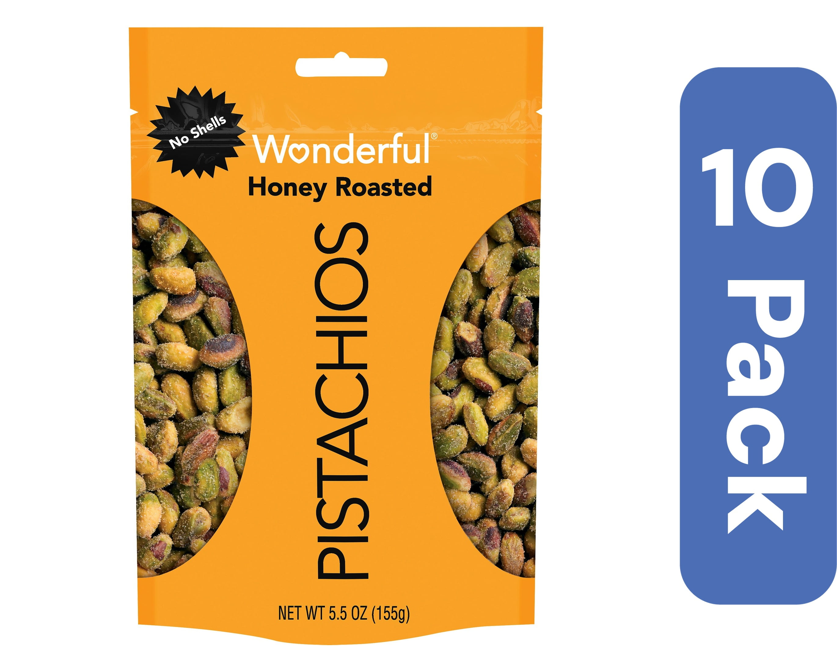 Wonderful Pistachios Nut Pistachio Honey Roasted (Pack of 10)
