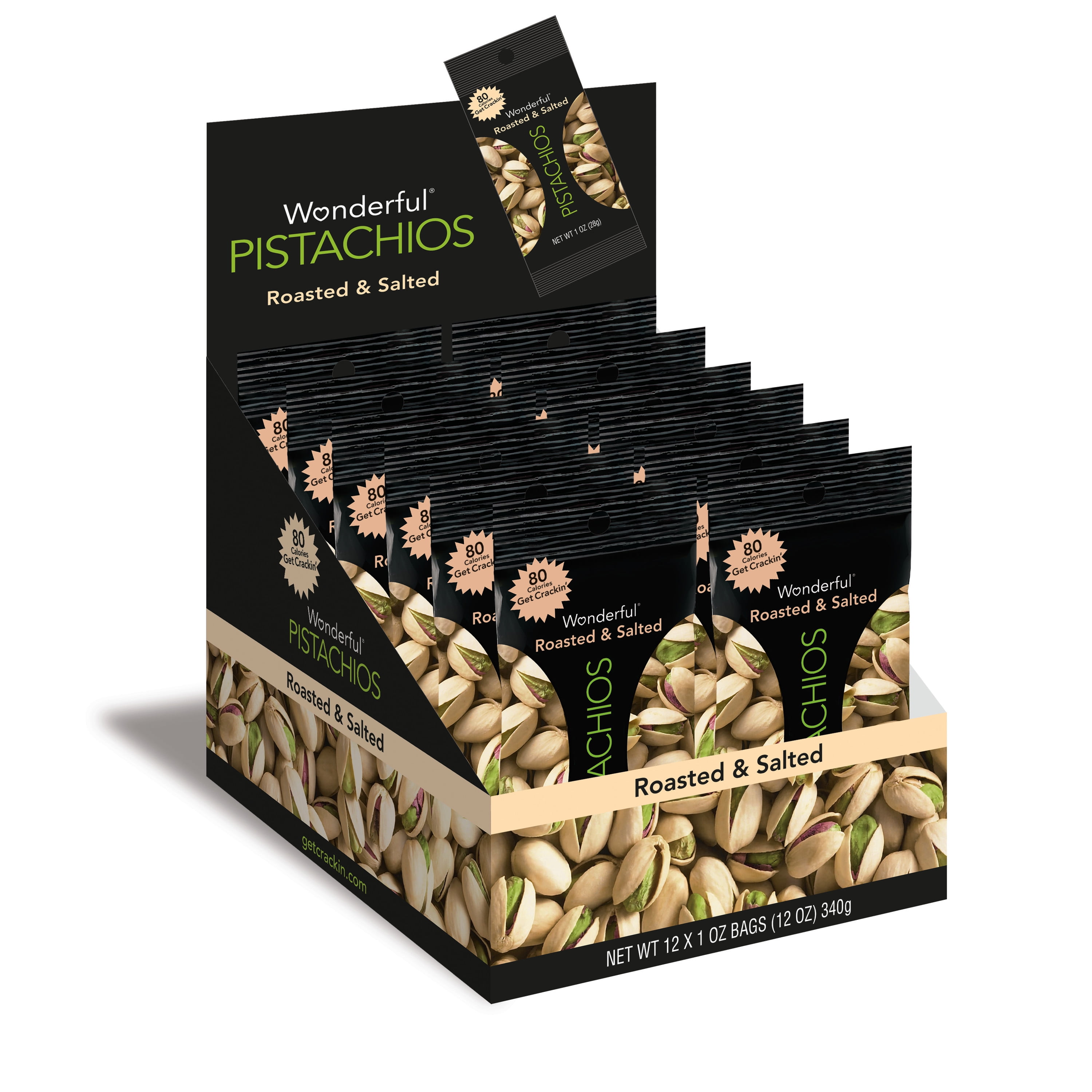Wonderful Pistachios, Roasted And Salted, 1 Oz Pack, 12/box | Bundle of 5