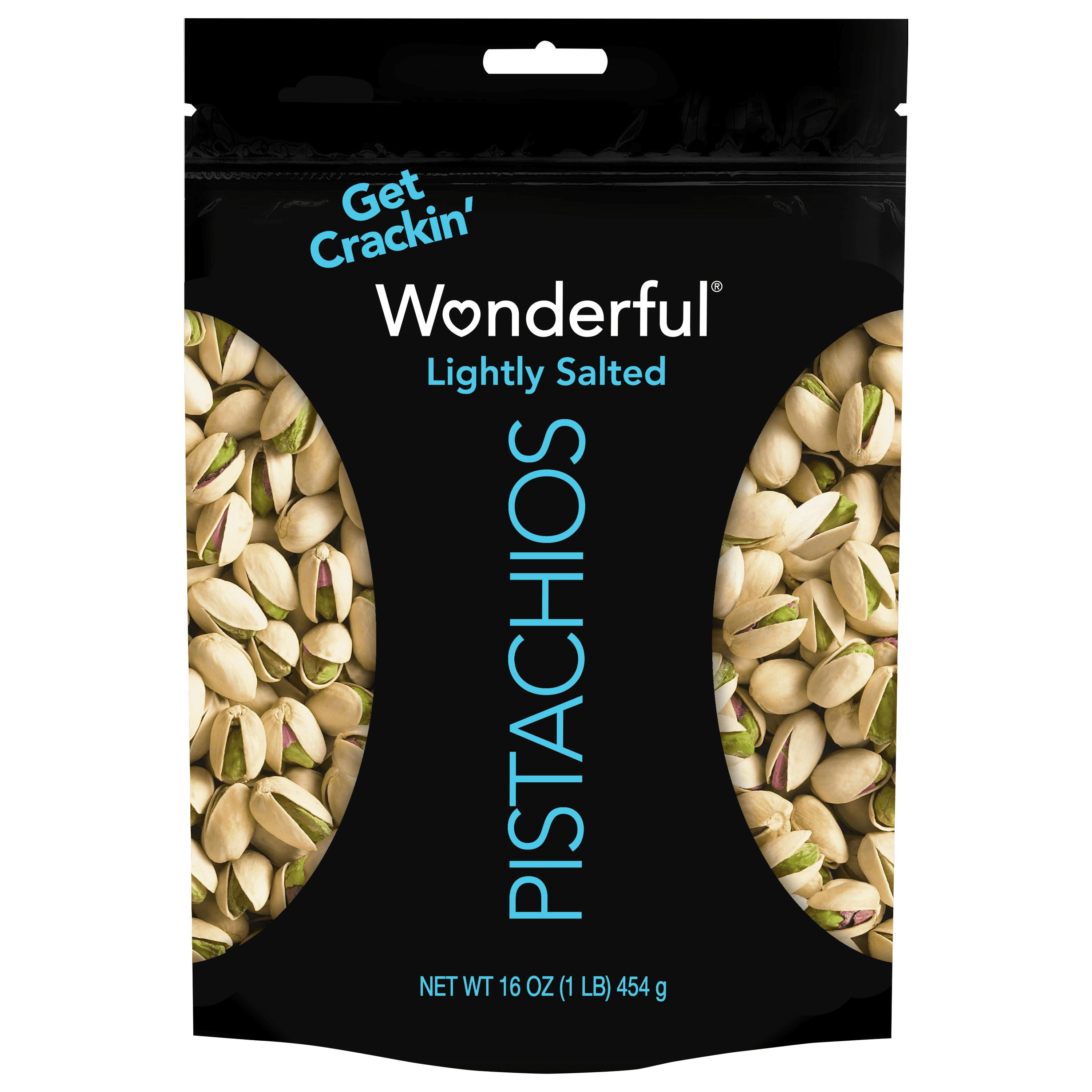 Wonderful Pistachios In-Shell Roasted Lightly Salted Nuts 16 Ounce Bag ...