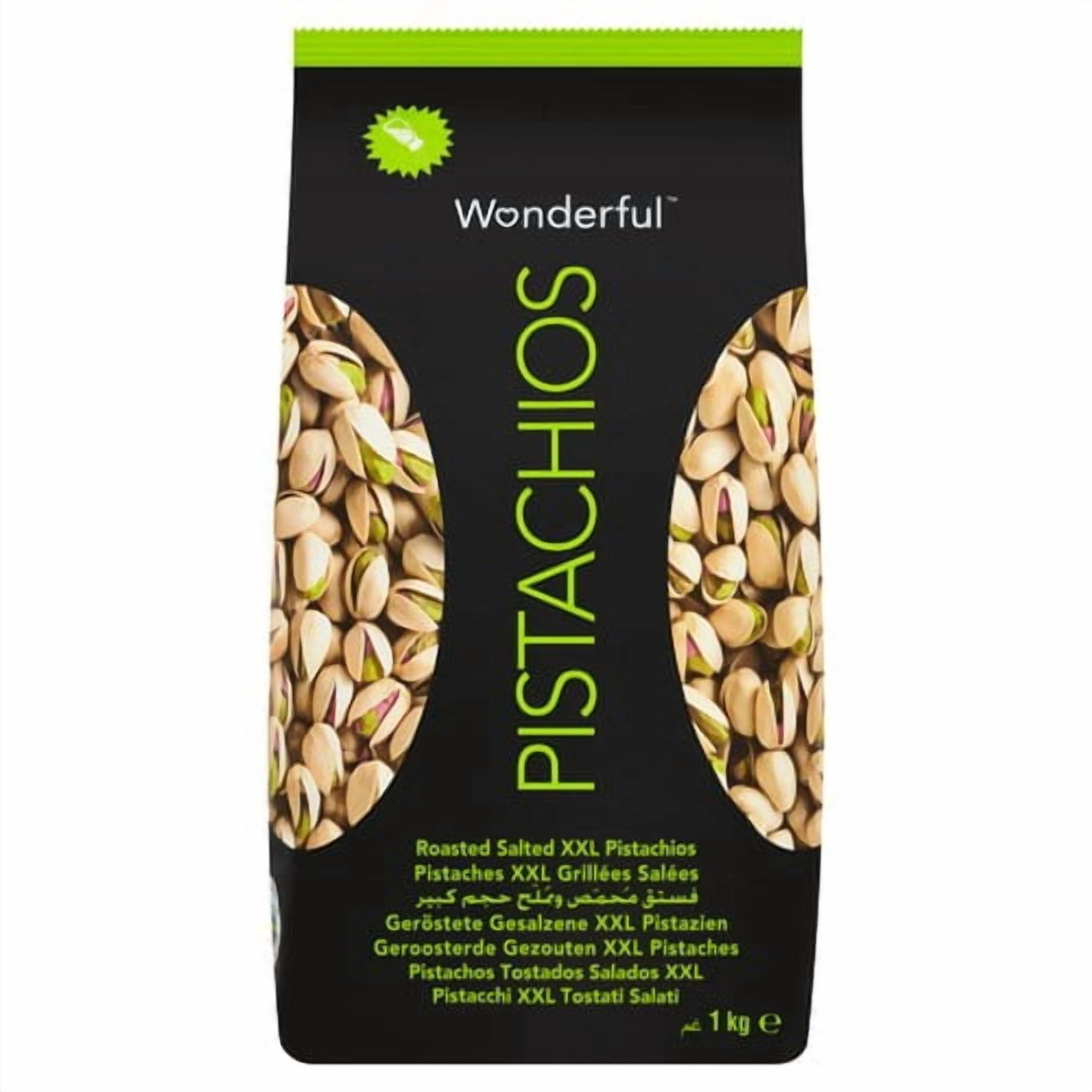 Wonderful Pistachios Roasted & Salted 1kg, British Import (Pack of 3)