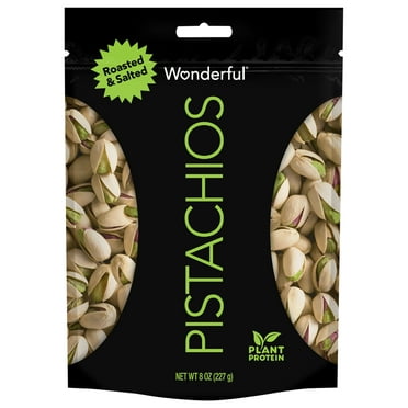 Wonderful Pistachios, In-Shell Roasted & Salted Nuts, 8 Ounce Resealable Bag