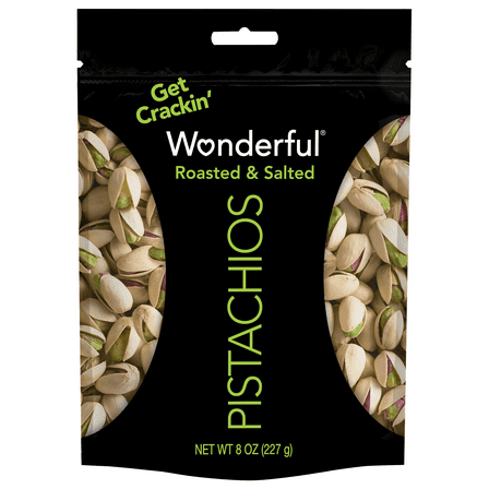 Wonderful Pistachios In-Shell Roasted & Salted Nuts, 8 Ounce Bag