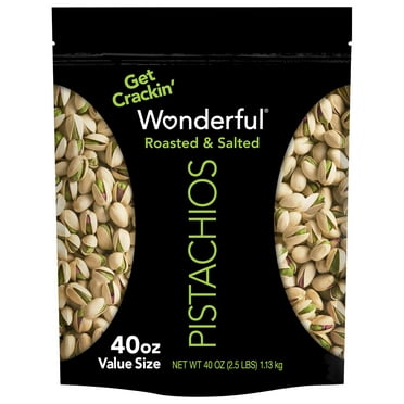 Wonderful Pistachios, In-Shell Roasted & Salted Nuts, 40 Ounce Bag