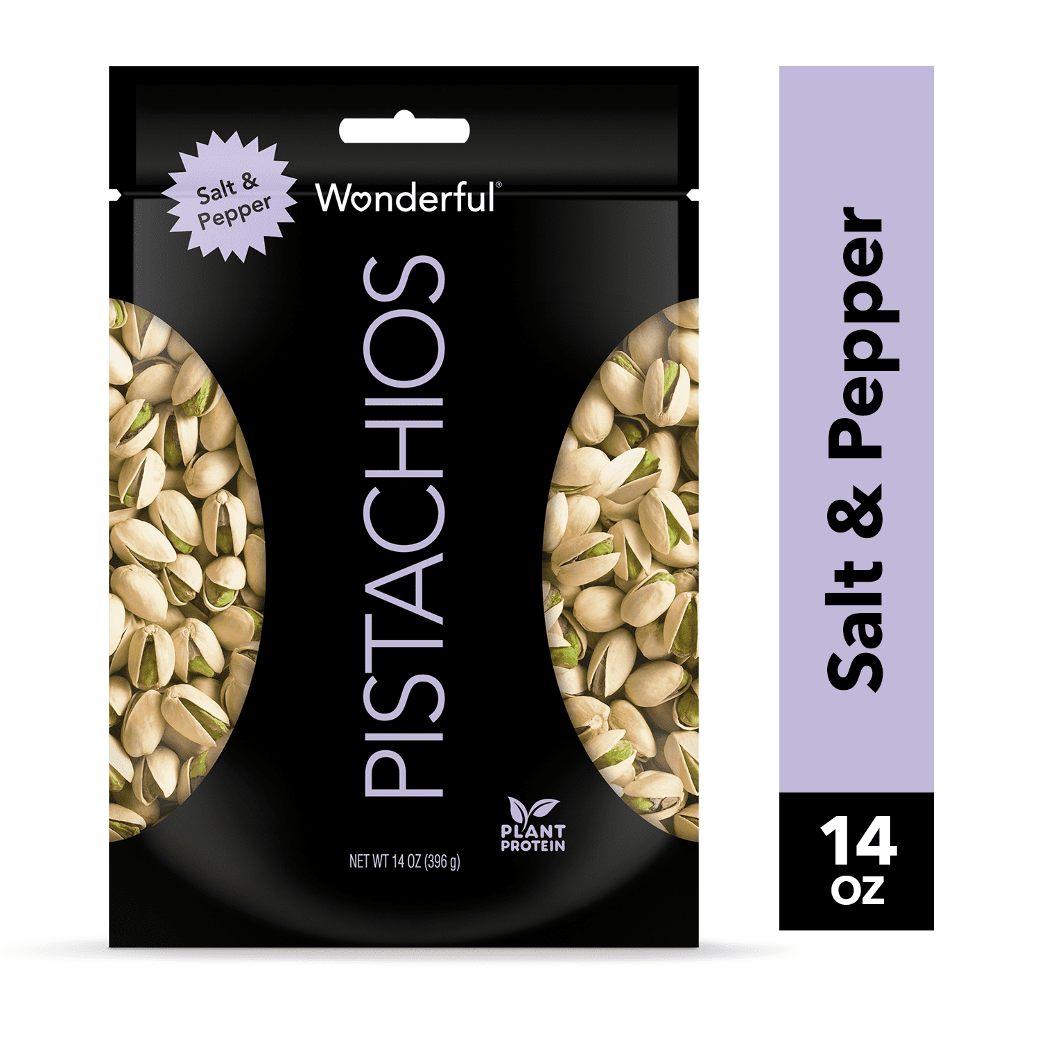 Wonderful Pistachios, Salt & Pepper Flavored Nuts, 14 Ounce Resealable ...