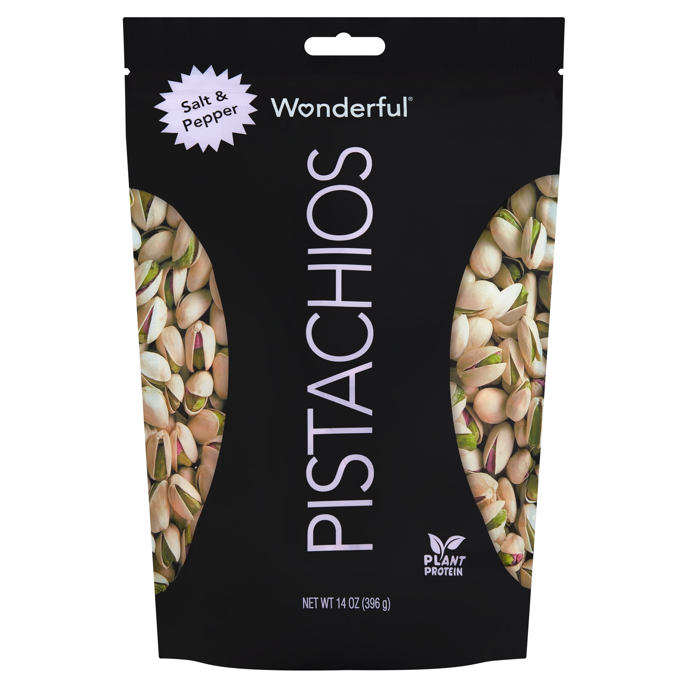 Wonderful Pistachios, Salt & Pepper Flavored Nuts, 14 Ounce Resealable