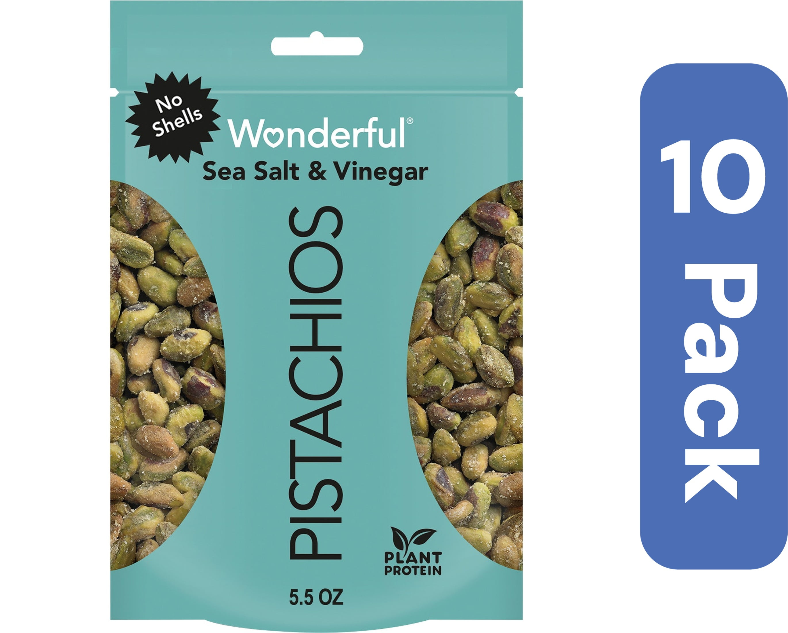 Wonderful Pistachios Salt & Vinegar 5.5 oz (Pack of 10)