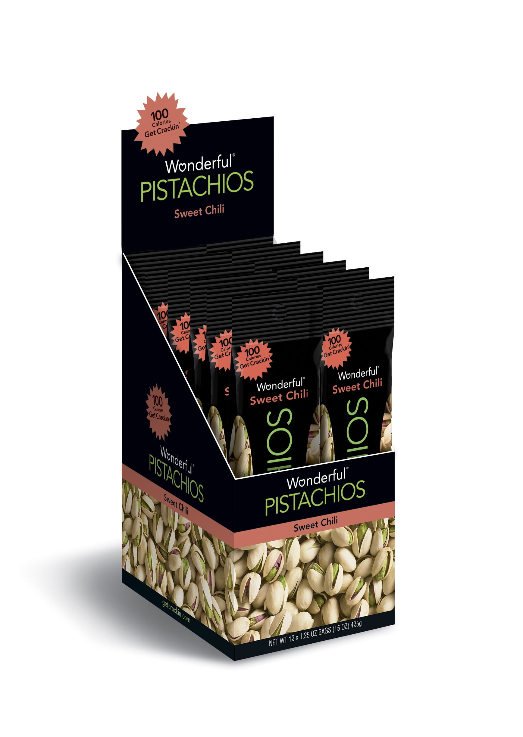 Wonderful Pistachios, Sweet Chili Flavor, 1.25 Ounce Bags (Pack of 12