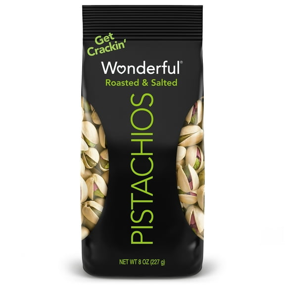 Wonderful Pistachios In-Shell Roasted & Salted Nuts, 8 Ounce Bag