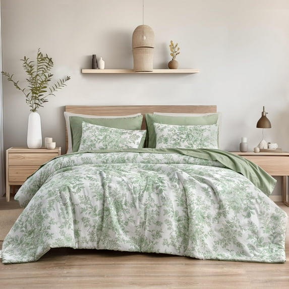 Wonderful Rose Patterned Printed 7-Piece Comforter Set