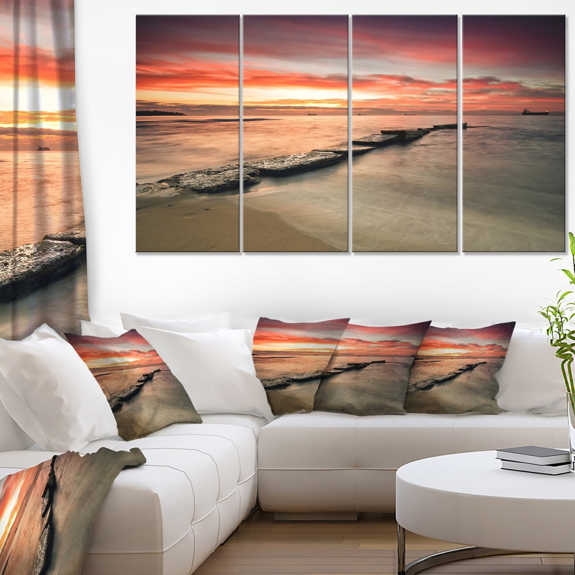 Diamond Art Painting Kit on Stretched Canvas, Sunset Beach