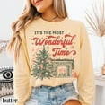 thumbnail image 1 of Wonderful Time Christmas Sweatshirt | Cozy Fireplace and Tree Holiday Pullover, 1 of 7