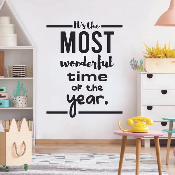 Most Wonderful Time Skiing Ski Motivation Quote Wall Sticker Art Decal for Girls Boys Room Bedroom Outdoor Sports Garage House Fun Home Decor Stickers Wall Art Vinyl Decoration Size (10x8 inch)