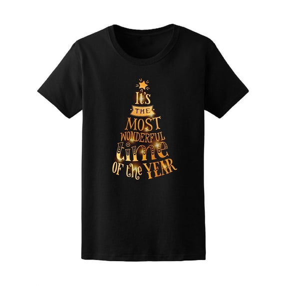 Wonderful Time Xmas Tree T-Shirt Women -Image by Shutterstock, Female Small