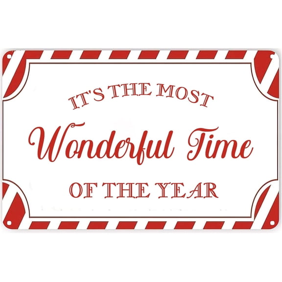It's the Most Wonderful Time of the Year Vintage Metal Sign,Funny Christmas Wall Decor Rustic Tin Signs for Home Kitchen Office Cafe Farm Yard Man Cave Decor 8x12 Inch