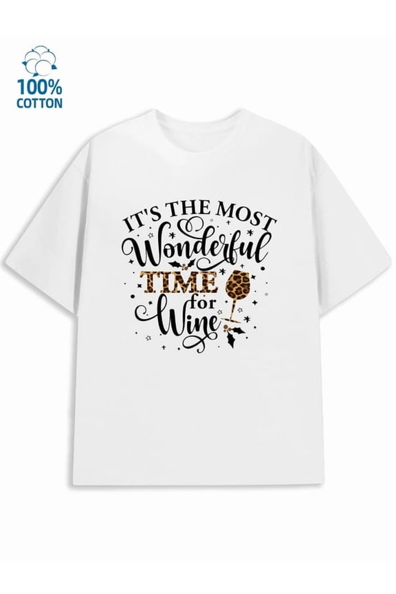 Most Wonderful Time men Christmas 180G 100% Cotton white glitter beach Retro Unisex Shirt Graphic tshirts Trendy Unisex Shirt Cotton tshirts Retro Unisex Shirt Cotton tshirts