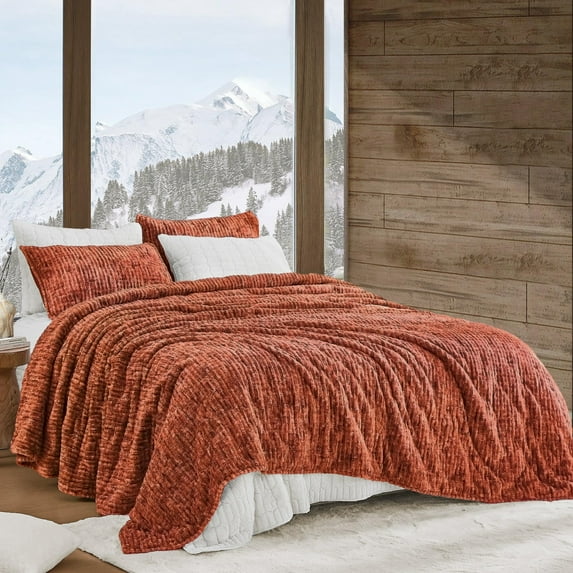 Unknown CC Plush Velvet Fabric Precision Quilting Quilt, Full/Queen, Hypoallergenic, 1 Count