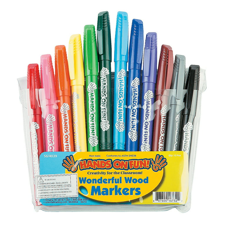 12-Color Wonderful Wood Markers
