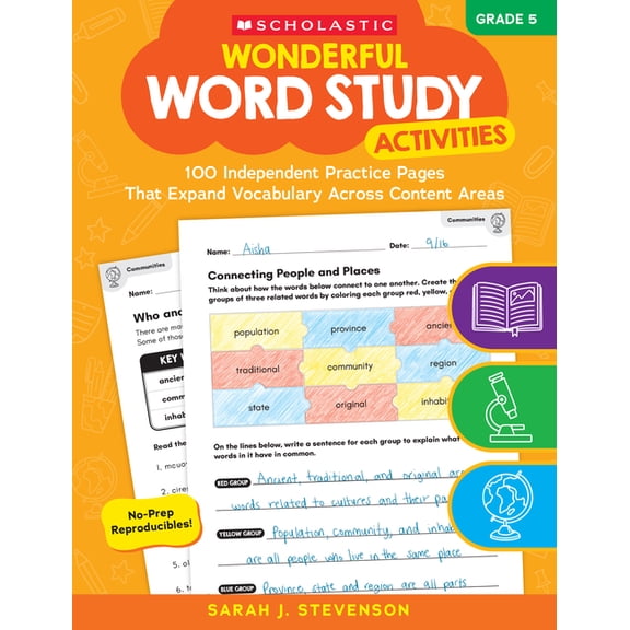 Wonderful Word Study Activities: Grade 5: 100 Independent Practice Pages That Expand Vocabulary Across Content Areas, (Paperback)