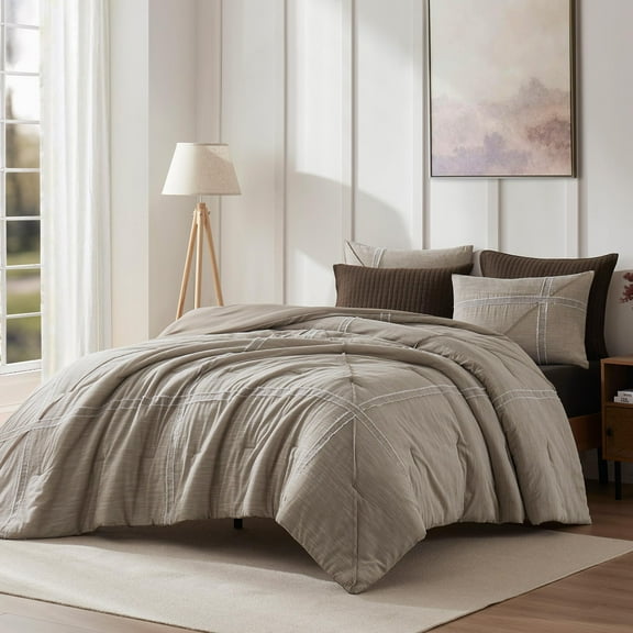 Wonderful Yarn-Dyed Raw-Edged Comforter Set – 3-Piece Cotton Lightweight Bedding