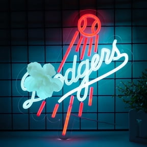 JFLLamp LED Neon Sign Baseball Theme Letter Design Red Blue Light USB Powered Wall Decor Acrylic Backboard Hanging Lamp