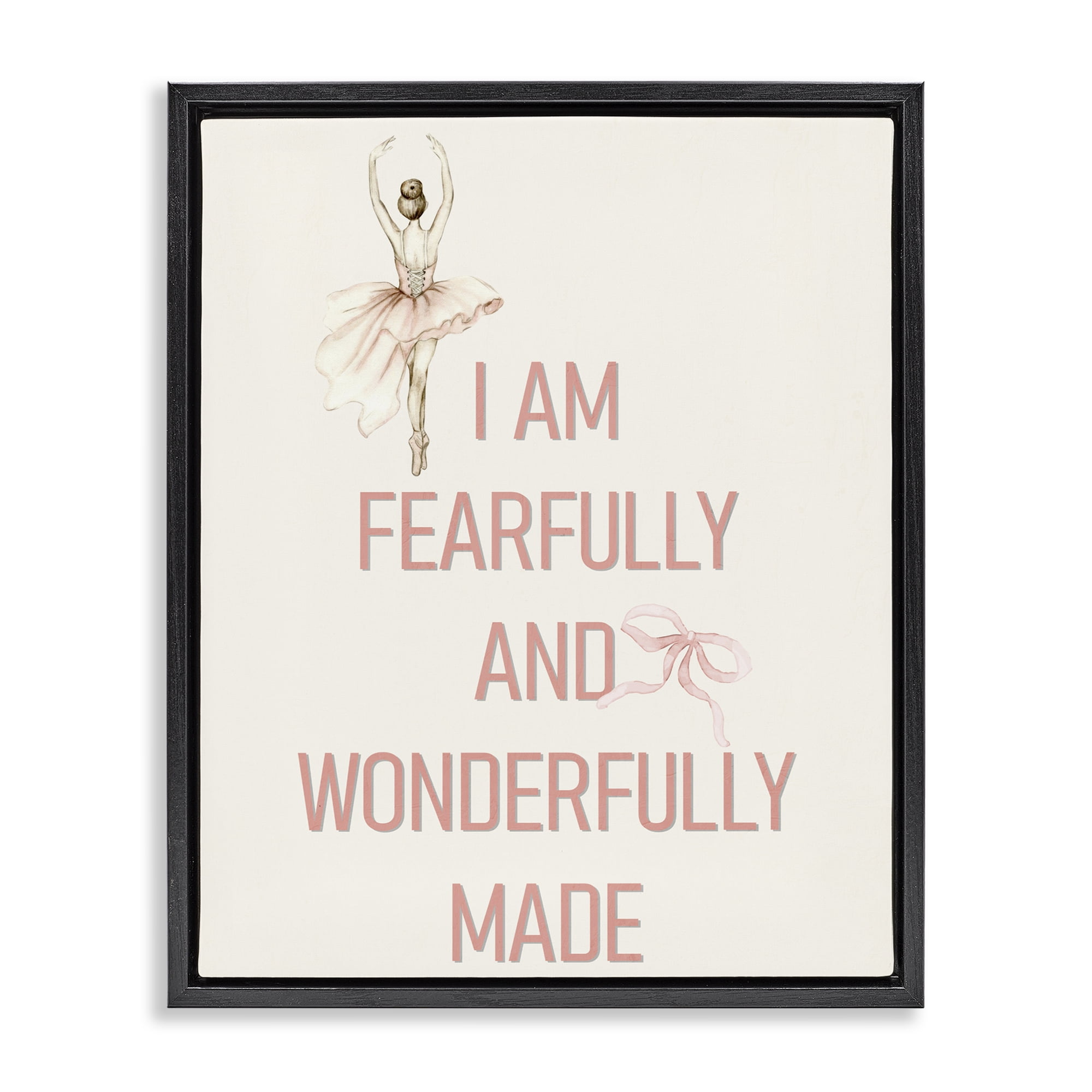 Wonderfully Made Ballerina Black Framed Floater Canvas Wall Art, design by Kim Allen