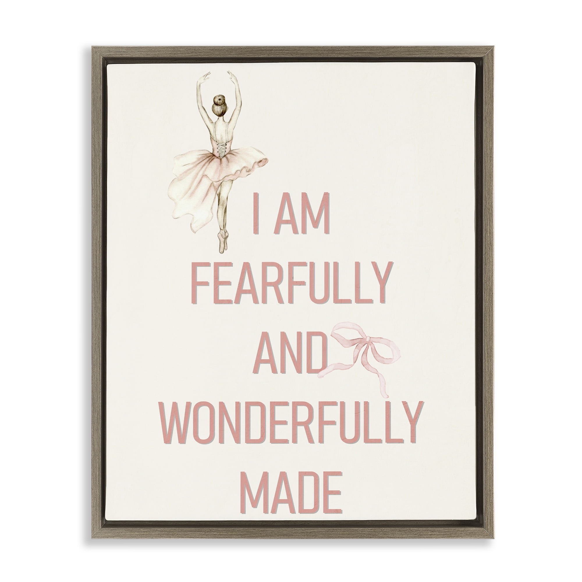 Wonderfully Made Ballerina Brown Framed Floater Canvas Wall Art, design by Kim Allen