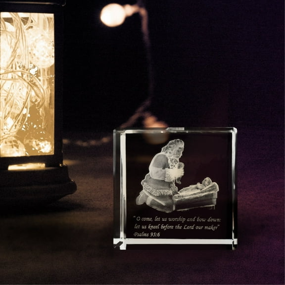 Wondering Awe Laser-engraved Crystal Cube (pack Of 1)