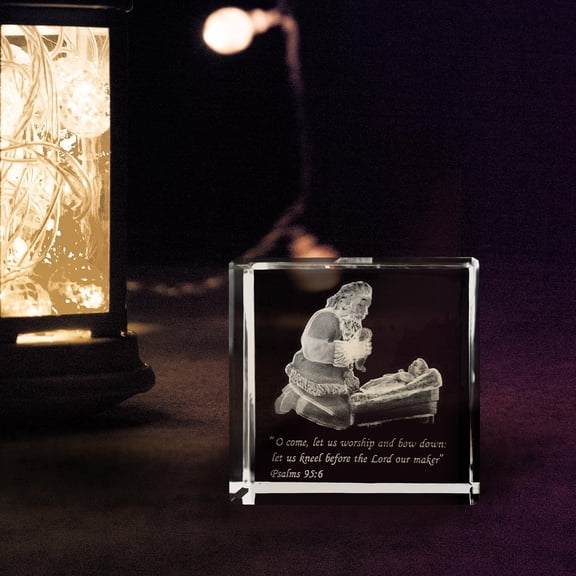 Lifebeats Gifts Wondering Awe Laser-Engraved Crystal Cube