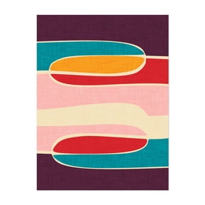 Wondering Waves - Digital Art Abstract Geometric Modern Art Pattern Mid-Century Modern Unframed Wall Art Print 5 x 7 inches