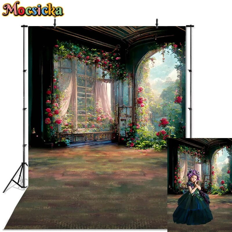 Wonderland Castle Photography Background Garden Flowers Decorative