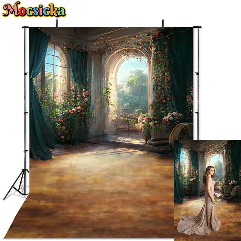 Wonderland Castle Photography Background Garden Flowers Decorative