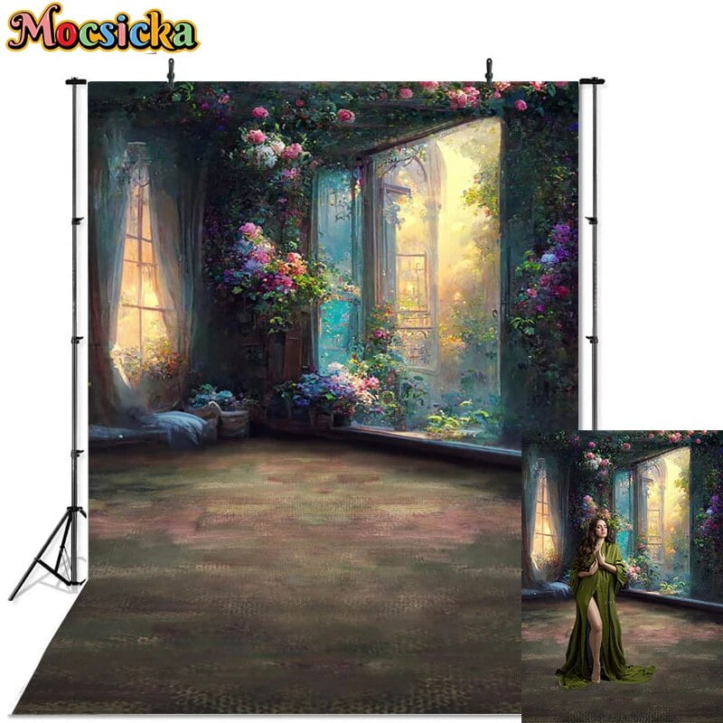 Wonderland Castle Photography Background Garden Flowers Decorative