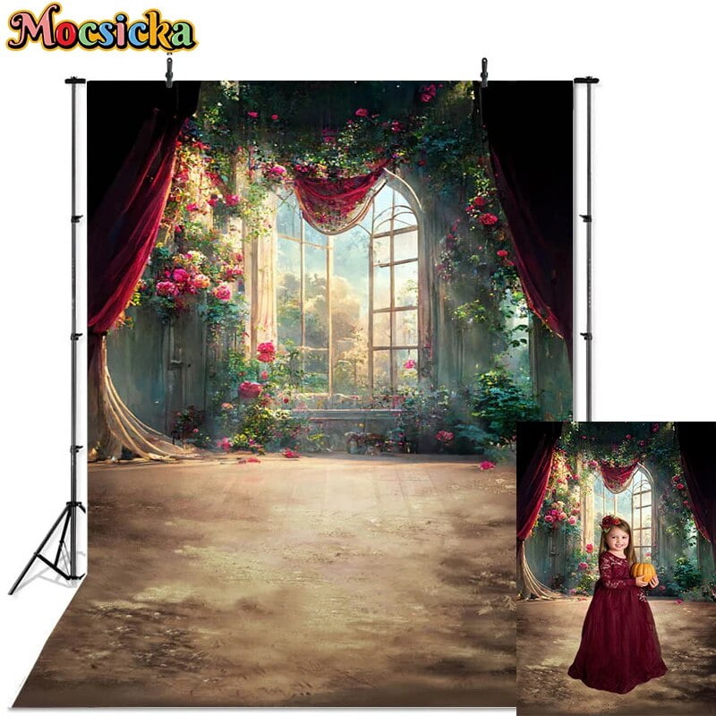Wonderland Castle Photography Background Garden Flowers Decorative