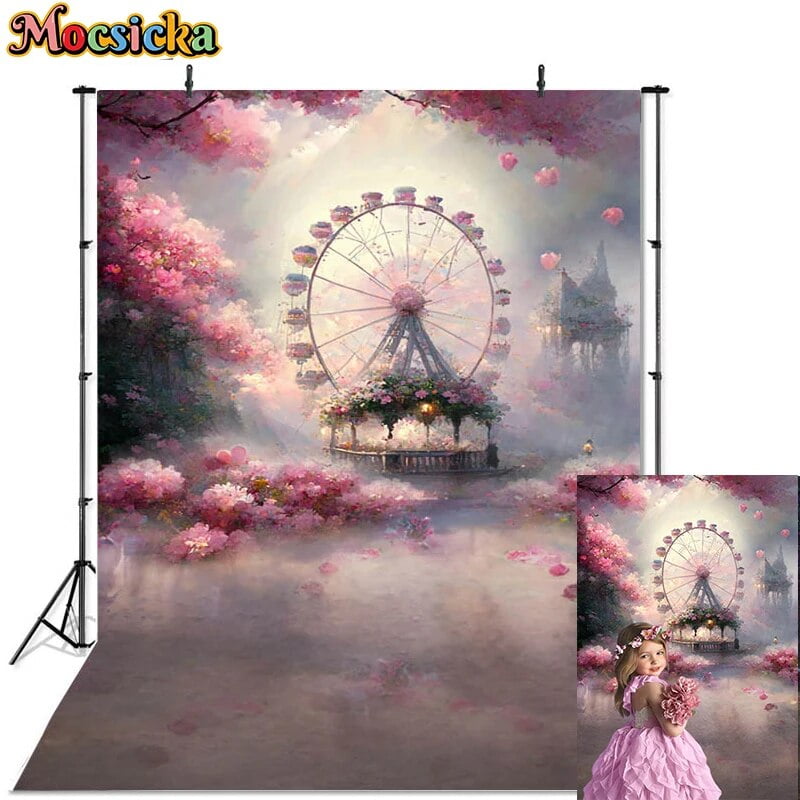Wonderland Castle Photography Background Garden Flowers Decorative