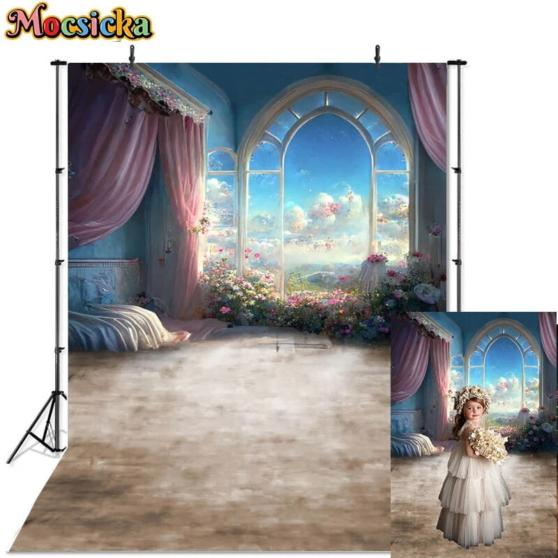 Wonderland Castle Photography Background Garden Flowers Decorative
