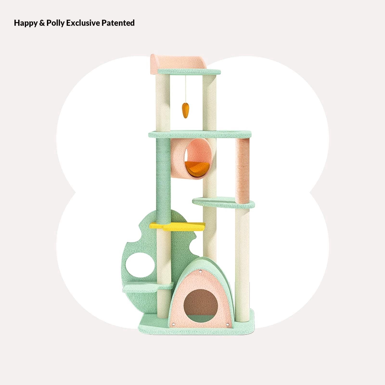 Happy & Polly Wonderland 58-in Plush Cat Tree & Condo, Jumbo