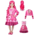 thumbnail image 1 of Wonderland Pink Heart Costume with Jacket Dress Wig Set Halloween Fancy Dress Party Cosplay Costumes, 1 of 10