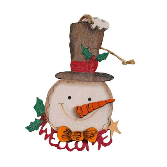 Wonderland Snowman Listing Wooden Christmas Ornament Christmas Hanging Decoration Indoor Outdoor Christmas Tree Decoration