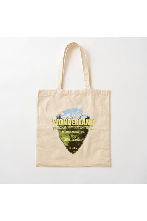 Wonderland Trail (Arrowhead) Canvas Tote Bags, Reusable Shopping Bag