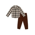 thumbnail image 1 of Wonderluxe Baby Boys' Long Sleeve Flannel Shirt and Pant, 2-Piece Set, Sizes 0-3M-24M, 1 of 5