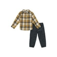 thumbnail image 1 of Wonderluxe Baby Boys' Long Sleeve Flannel Shirt and Pant, 2-Piece Set, Sizes 0-3M-24M, 1 of 5
