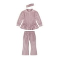 thumbnail image 1 of Wonderluxe Baby Girls' Cozy Velour Top, Pant and Headband, 3-Piece Set, Sizes 0-3M-24M, 1 of 12